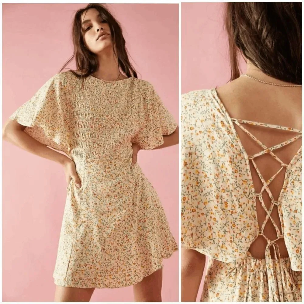 Free People Florence Mini Dress - Femme Combo - Yellow